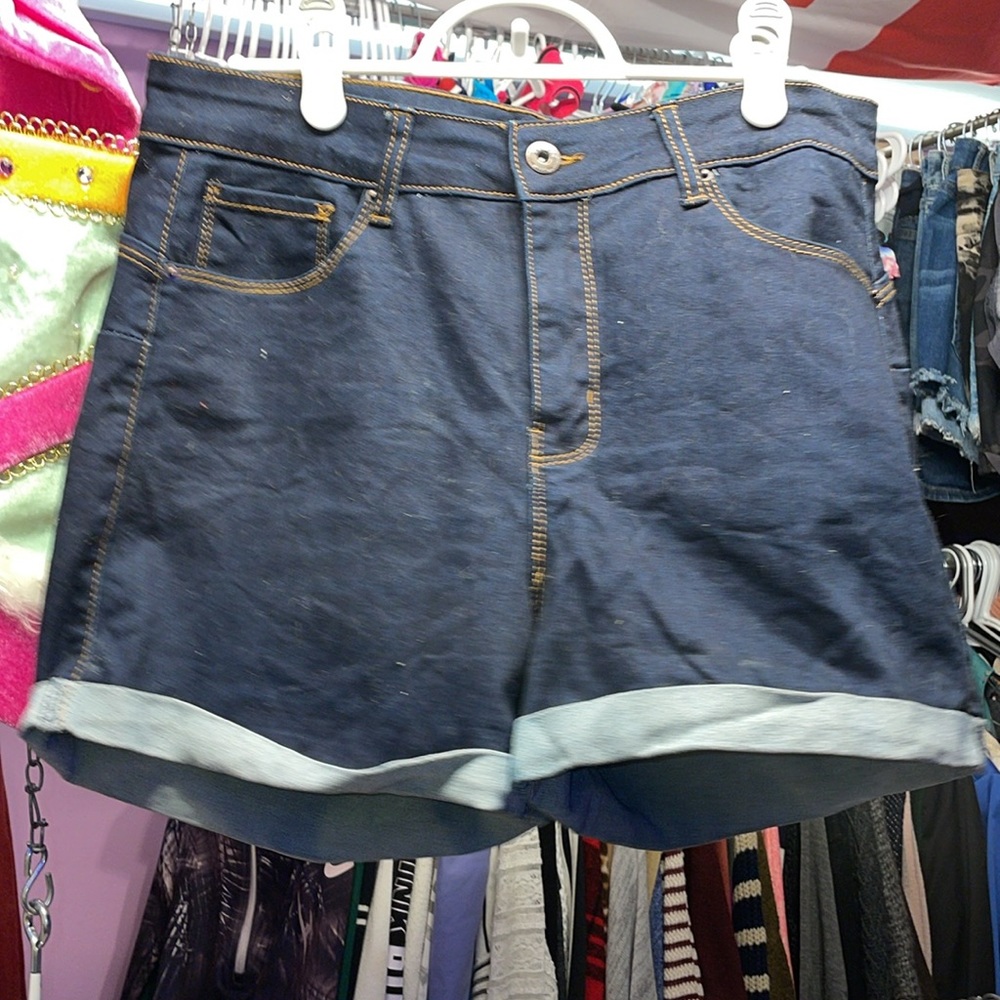 WAX Jeans BUTT I Love You blue denim Jean shorts size large